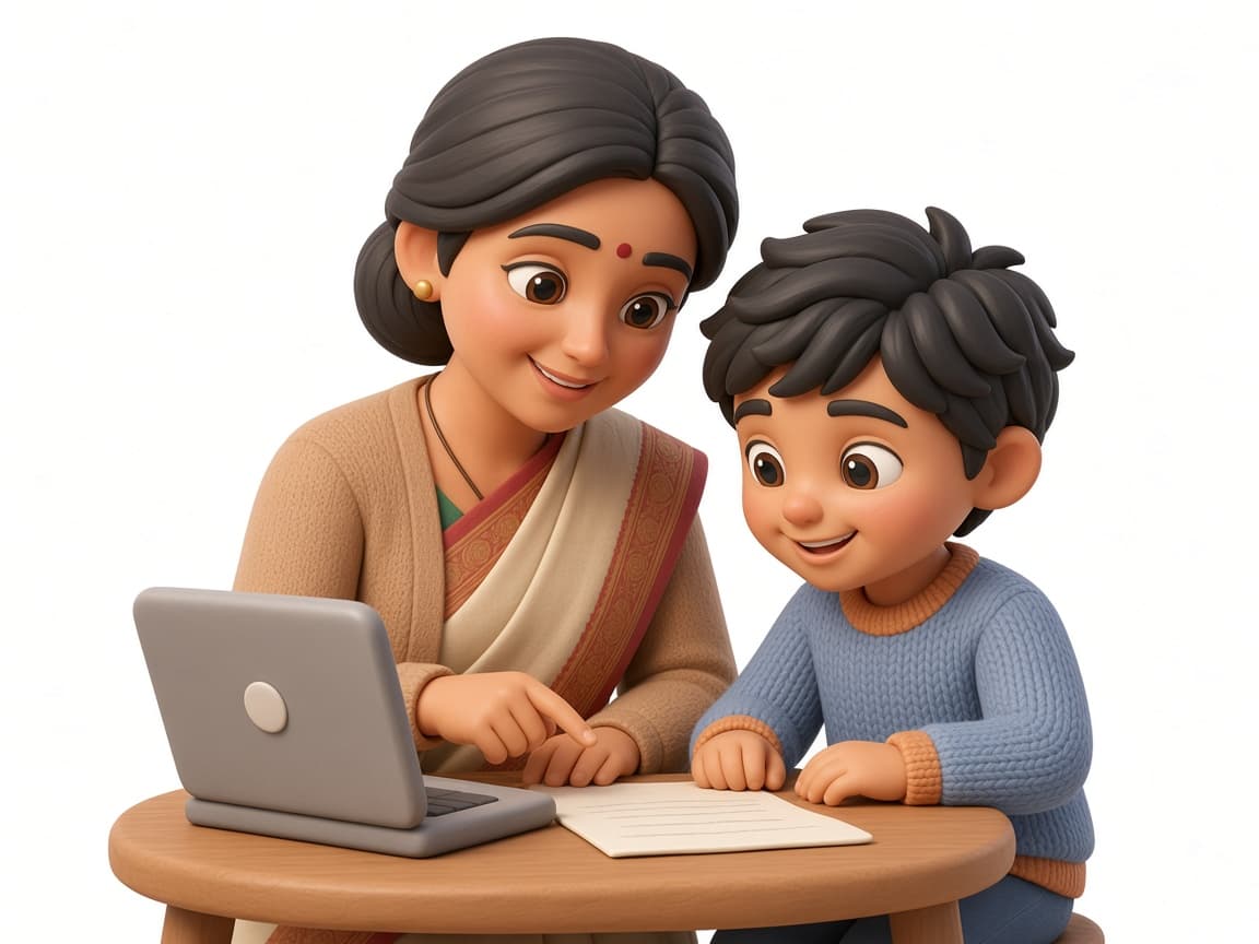 Parent reviewing online tuition fee estimate