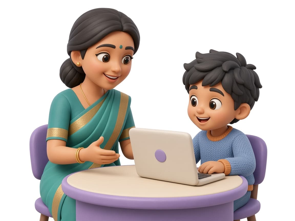 Online tutor leading a live class
